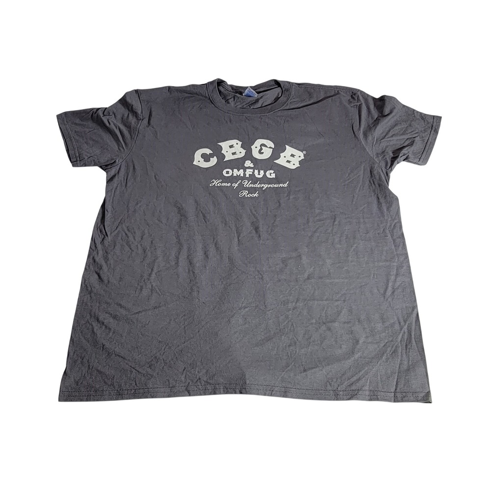 CBGB & OMFUG Home of Underground Rock Graphic T-Shirt Gray Mens XL Gildan